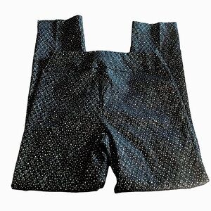 LISETTE Pull-On Skinny Slacks Sz 10 Checkered Polka Dot Black Navy Office Career